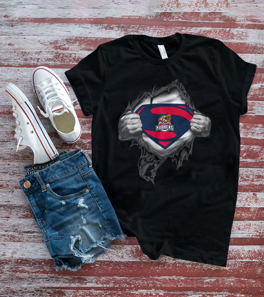 Toledo Mud Hens Superman Logo With Tattered Costume Effect T-Shirt