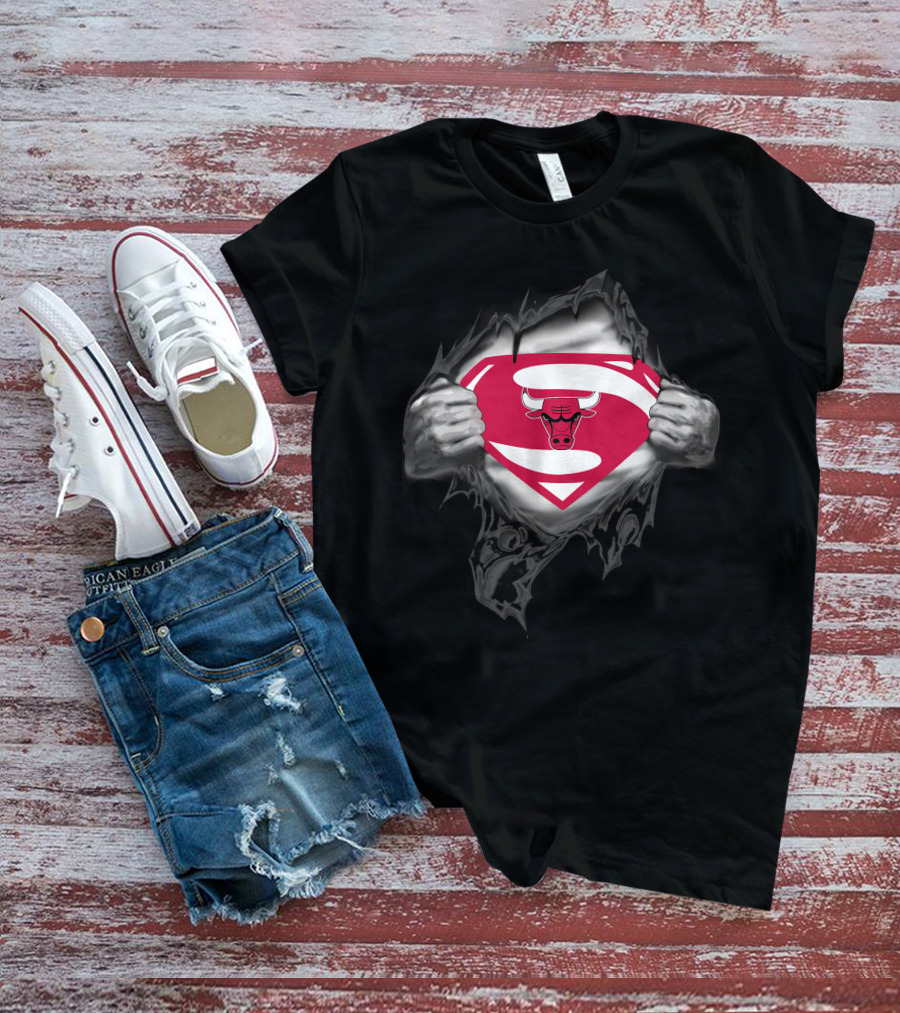 Chicago Bulls Superman Emblem Reveal T-Shirt