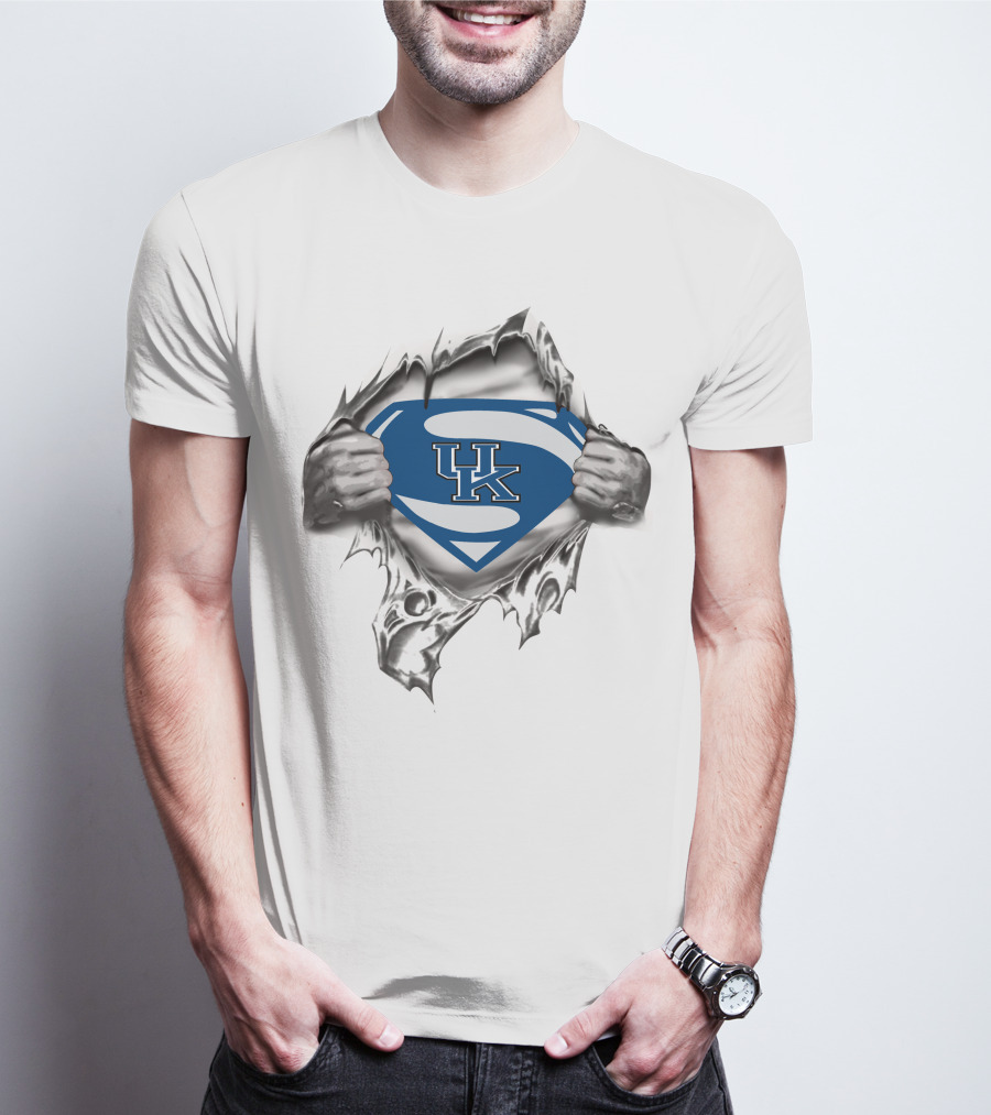 UK Superman Logo Kentucky Graphic Blue Shield T-Shirt