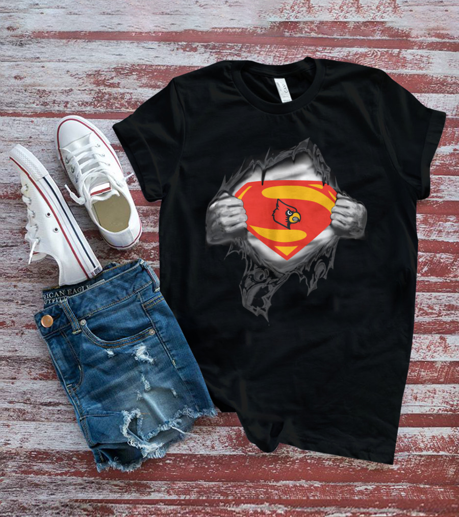 Louisville Cardinals Superman Emblem T-Shirt