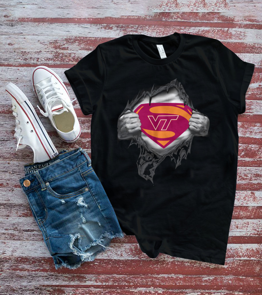 Virginia Tech VT Superman Logo Mashup T-Shirt