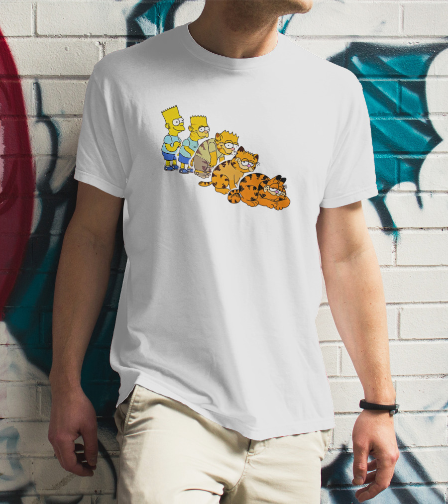 Bart Simpson Garfield Evolution Steps T-Shirt