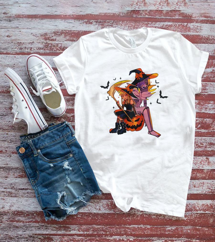 Huyandere Deathnote Halloween Gfs Witch Pumpkin Bats T-Shirt