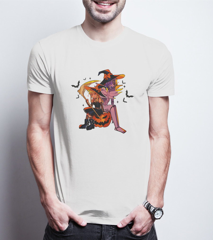 Huyandere Deathnote Halloween Gfs Witch Pumpkin Bats T-Shirt