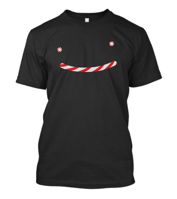 Dream Holiday Candy Cane Smile Snowflake Face T-Shirt