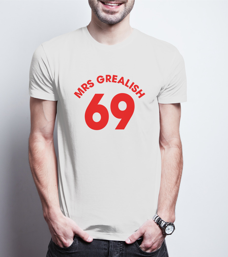 MRS GREALISH 69 Red Bold Arch Text T-Shirt