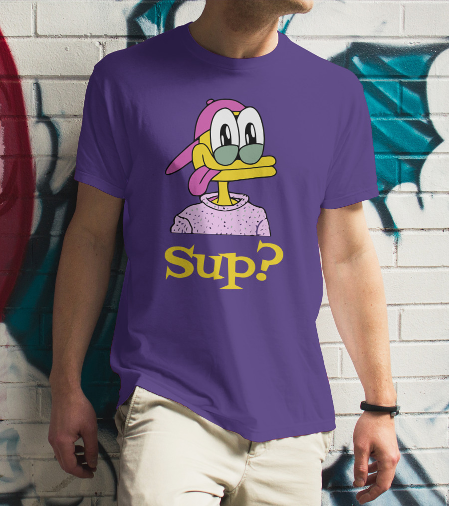 Nft Sup Ducks Purple Background Retro Cartoon T-Shirt