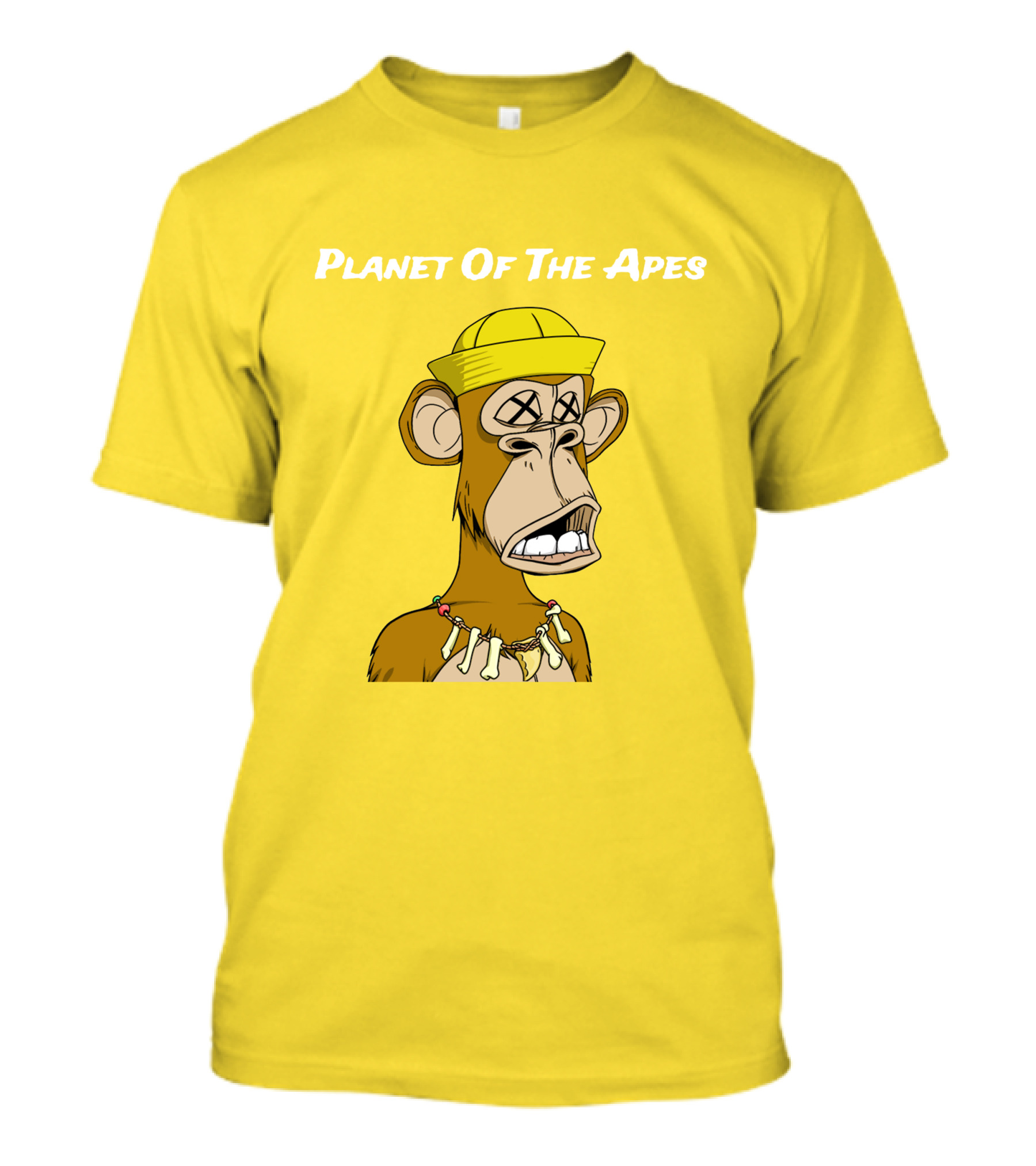 Planet Of The Apes NFT Style Yellow Hat Cross-Eyed Ape T-Shirt