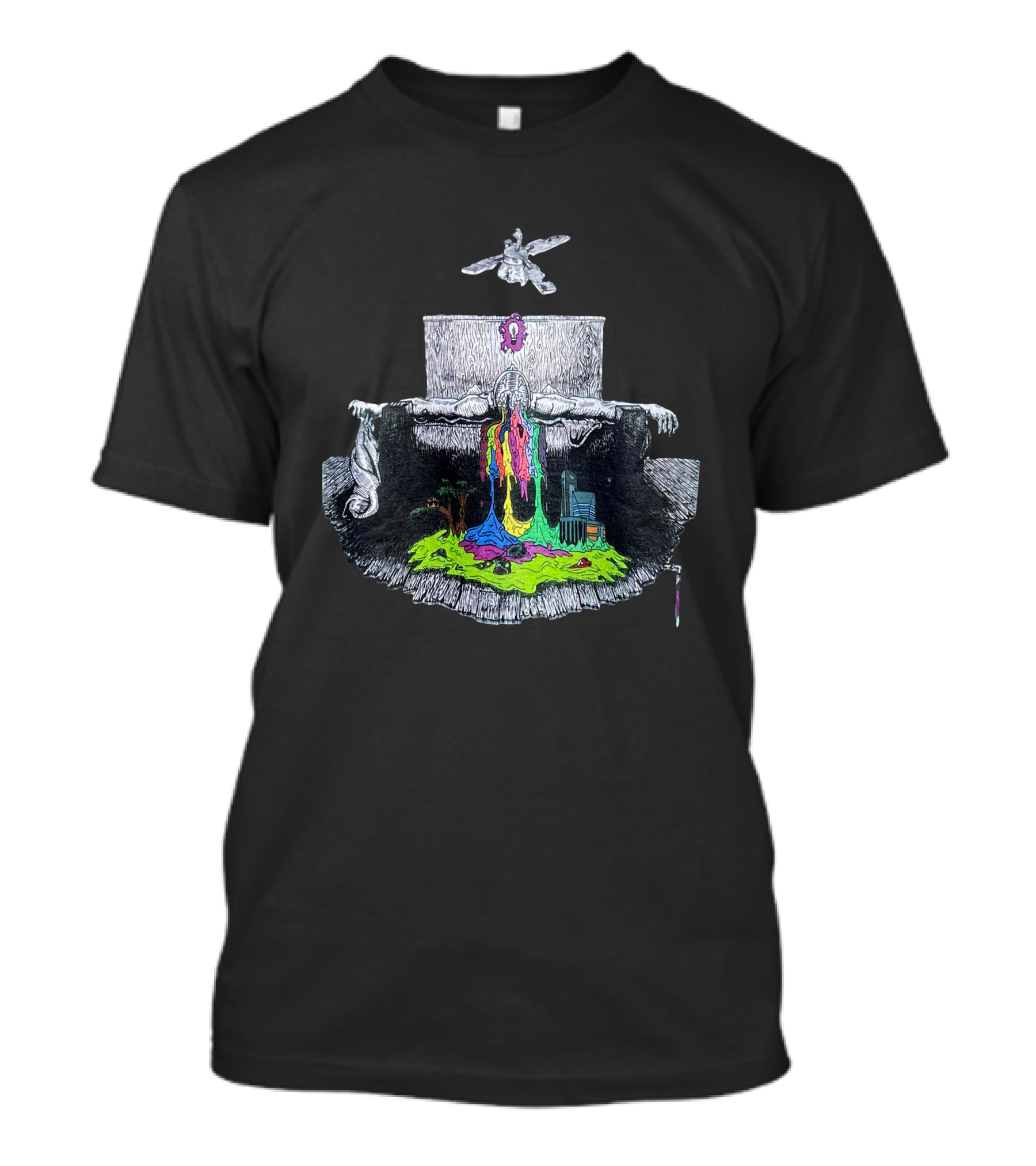 For His Birthday Self Titled Psychedelic Colorful Melting Figure And Surreal Landscape T-Shirt
