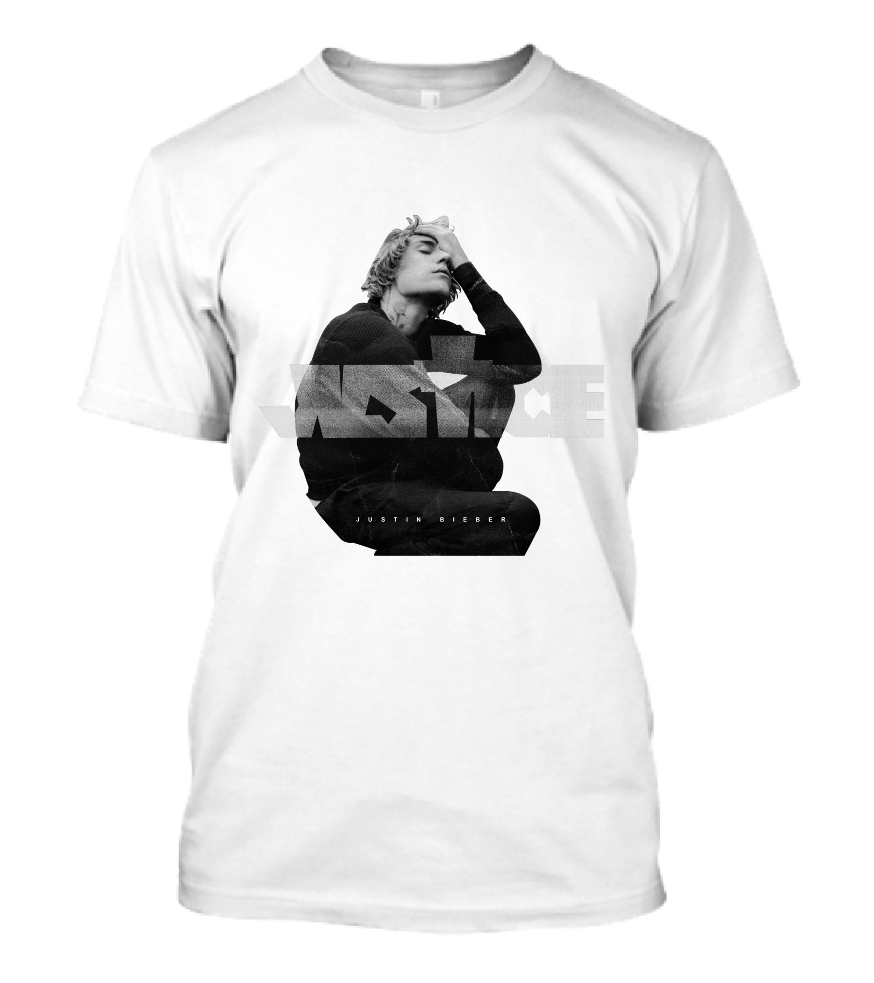 Justin Bieber Justice Album Cover Black And White Image T-Shirt