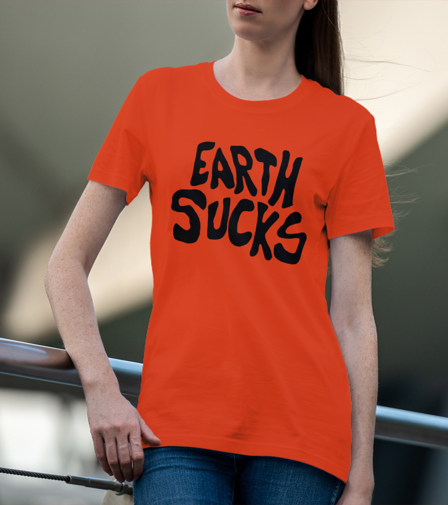 Kea Earth Sucks Earth Sucks Black Text T-Shirt