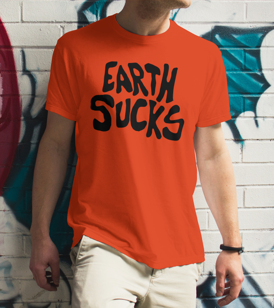 Kea Earth Sucks Earth Sucks Black Text T-Shirt