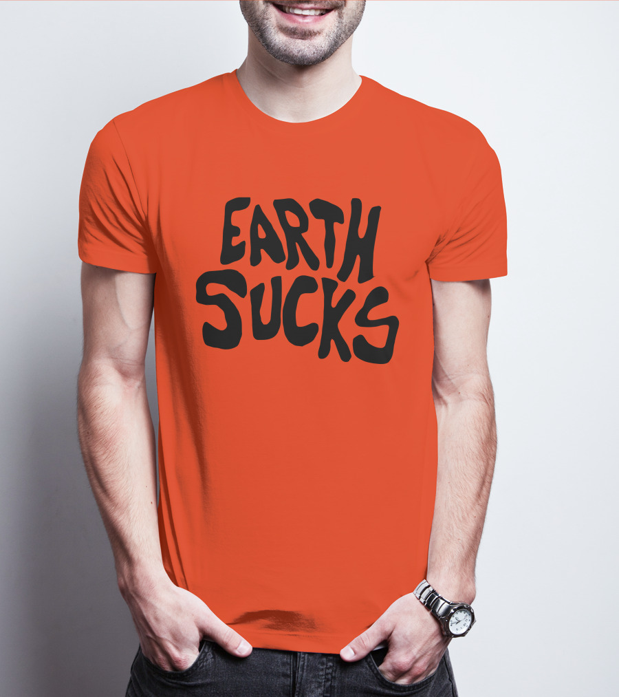Kea Earth Sucks Earth Sucks Black Text T-Shirt