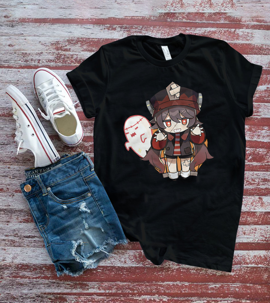 Happy Halloween Genshin Impact Hutao Cute Ghost Character T-Shirt