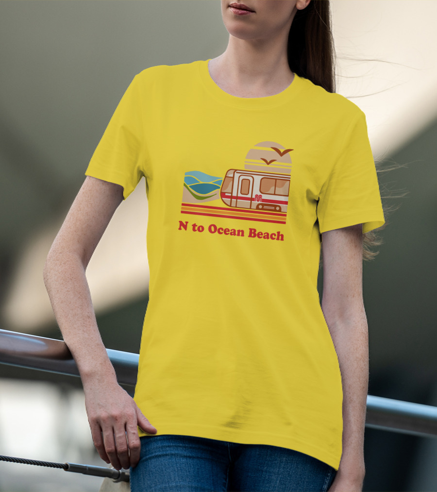 N To Ocean Beach San Francisco Vintage Transit T-Shirt