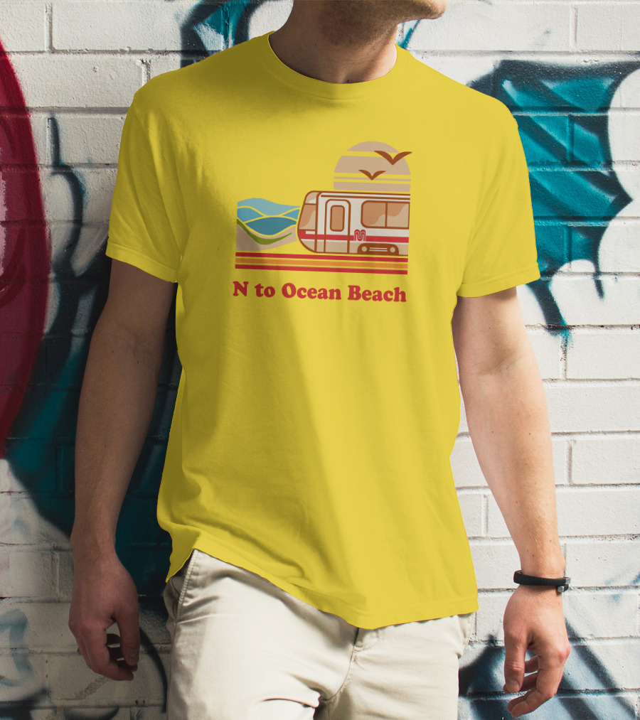 N To Ocean Beach San Francisco Vintage Transit T-Shirt