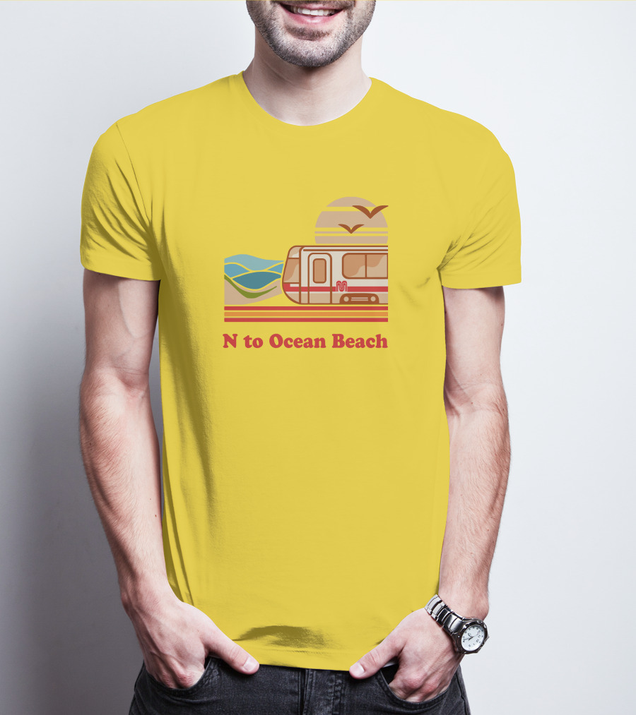 N To Ocean Beach San Francisco Vintage Transit T-Shirt