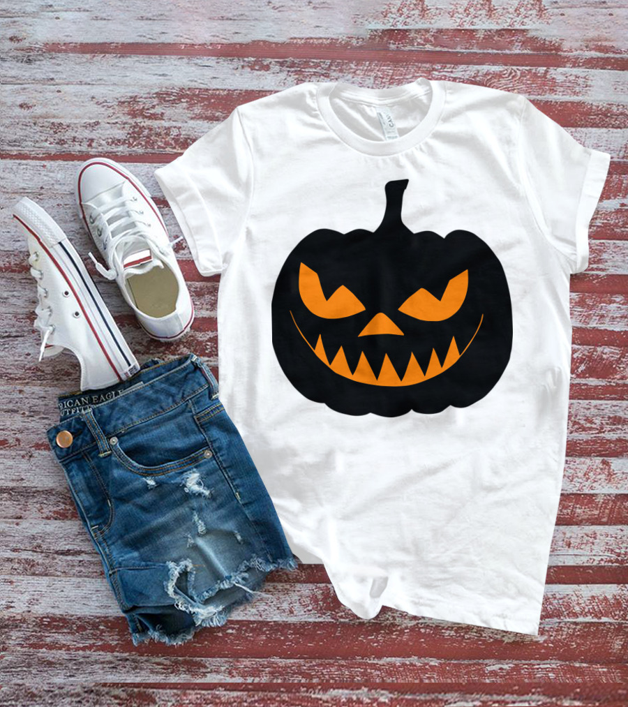 Scary Jack O Lantern Pumpkin Face T-Shirt