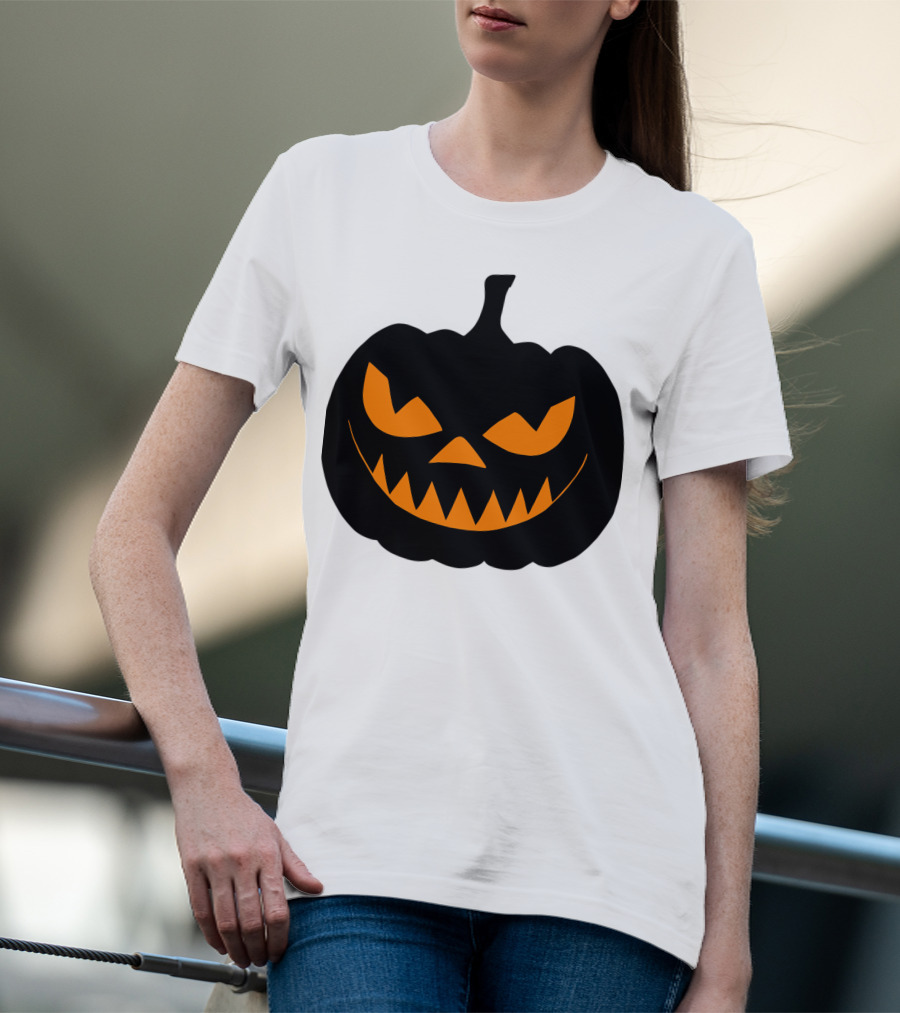 Scary Jack O Lantern Pumpkin Face T-Shirt