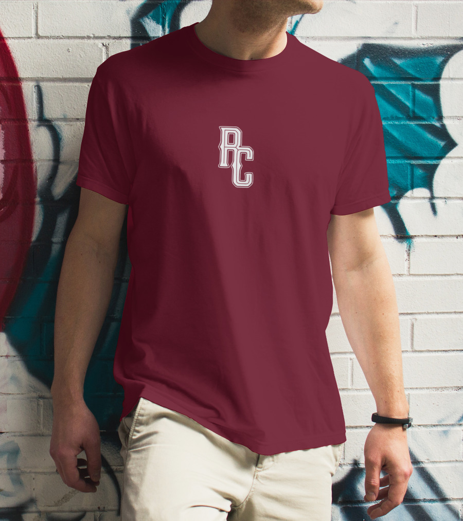 RC Monogram Burgundy Lettering T-Shirt