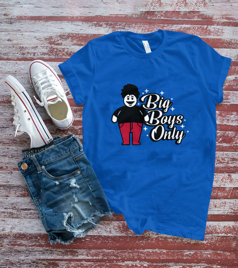 Big Boys Only Red Pants Cartoon Character T-Shirt