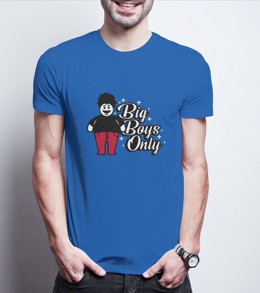 Big Boys Only Red Pants Cartoon Character T-Shirt