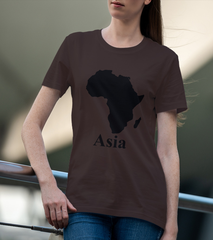 Terrible Maps Asia Map Silhouette Joke T-Shirt