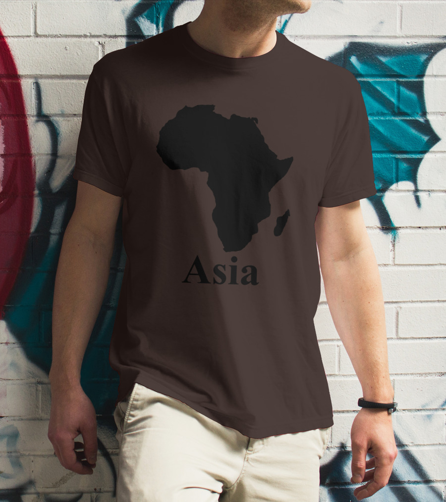 Terrible Maps Asia Map Silhouette Joke T-Shirt
