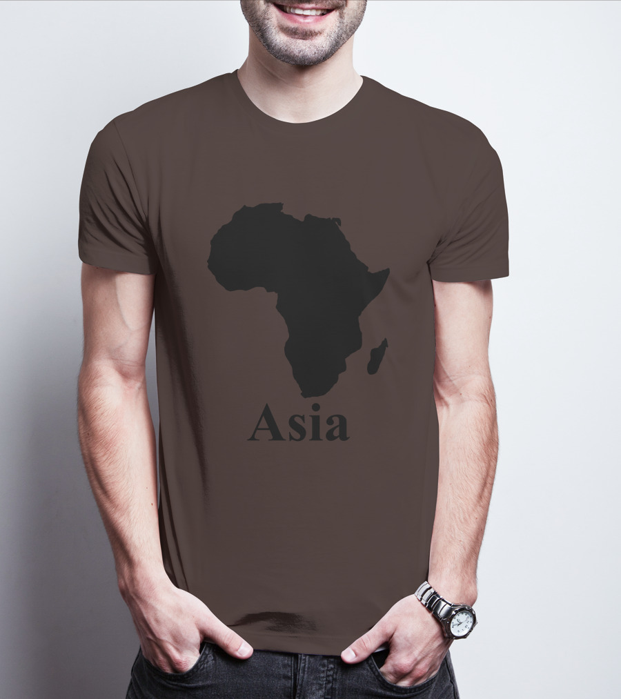 Terrible Maps Asia Map Silhouette Joke T-Shirt