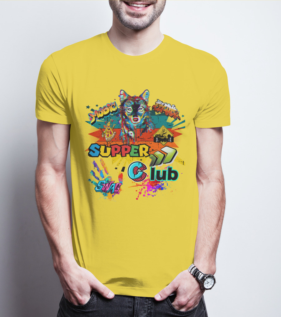 Supper Club Music Swag Street Art Wolf T-Shirt