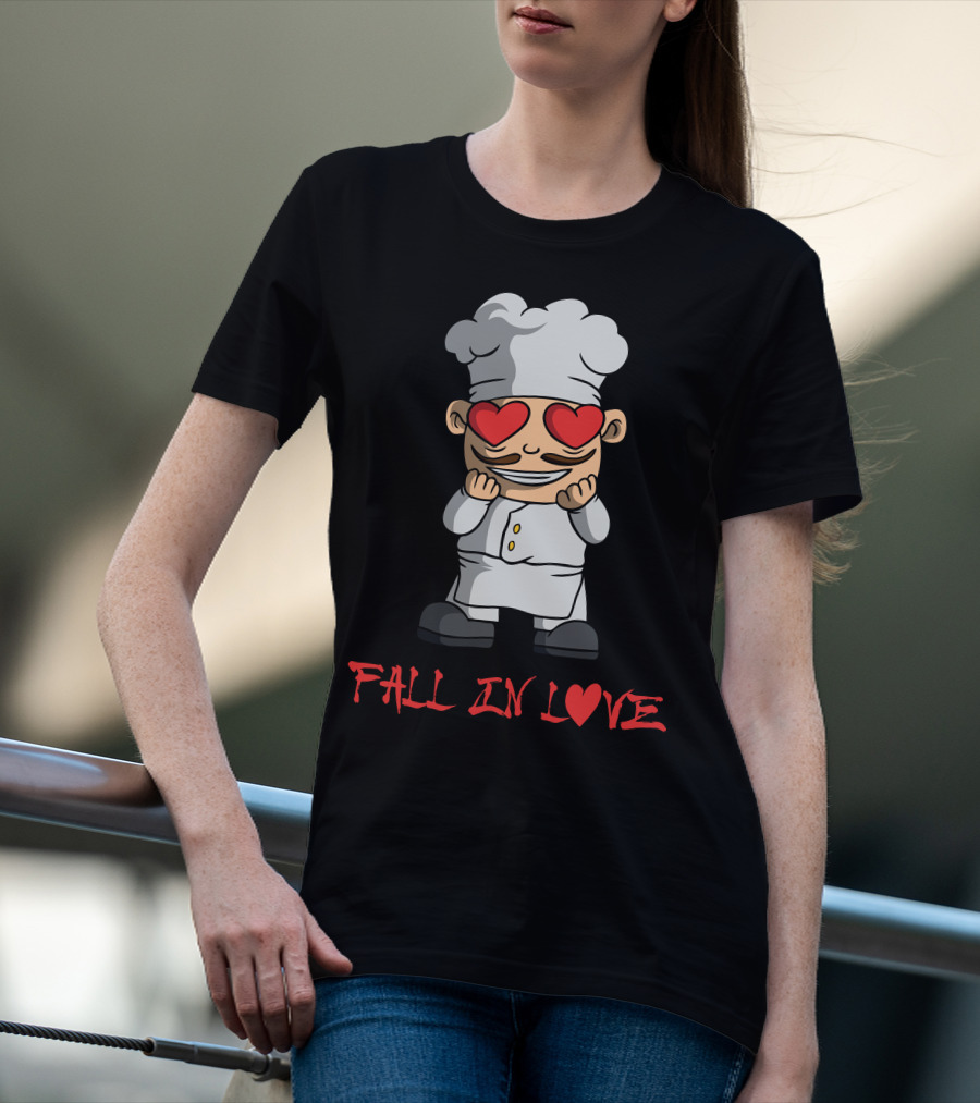 FALL IN LOVE Chef With Heart Eyes T-Shirt
