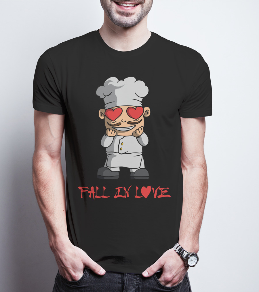FALL IN LOVE Chef With Heart Eyes T-Shirt