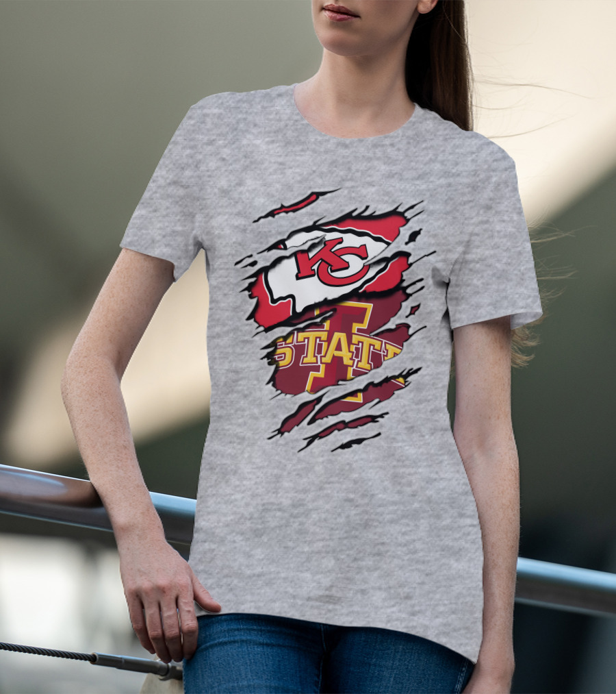 Kansas City Chiefs Iowa State Cyclones Torn T-Shirt