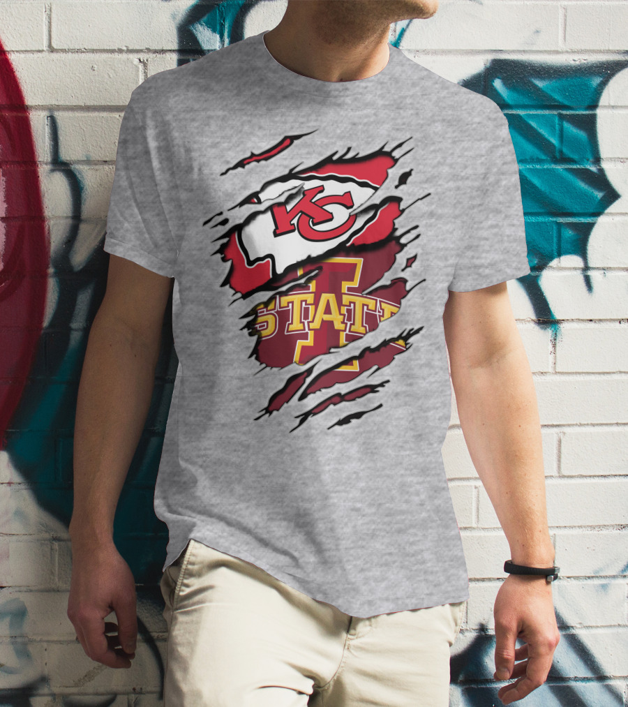 Kansas City Chiefs Iowa State Cyclones Torn T-Shirt