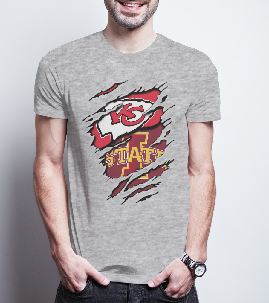 Kansas City Chiefs Iowa State Cyclones Torn T-Shirt