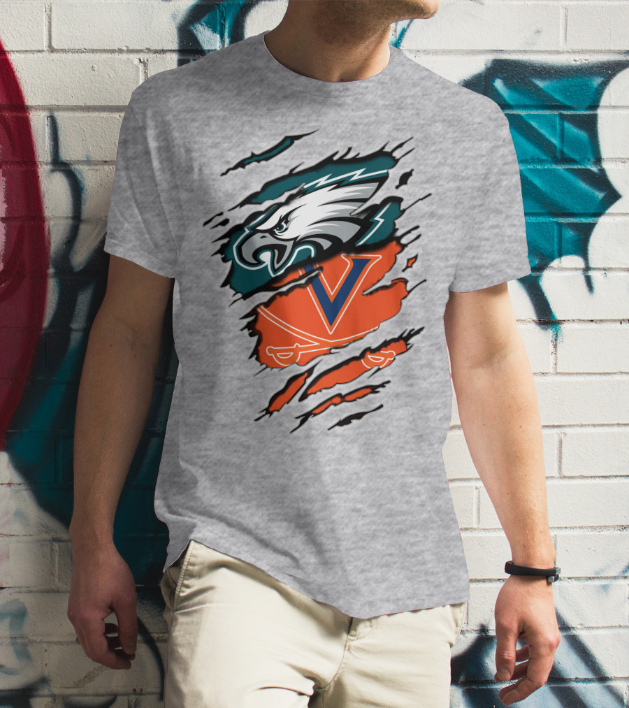 Eagles And Cavaliers Fan Crossover Torn Legacy T-Shirt