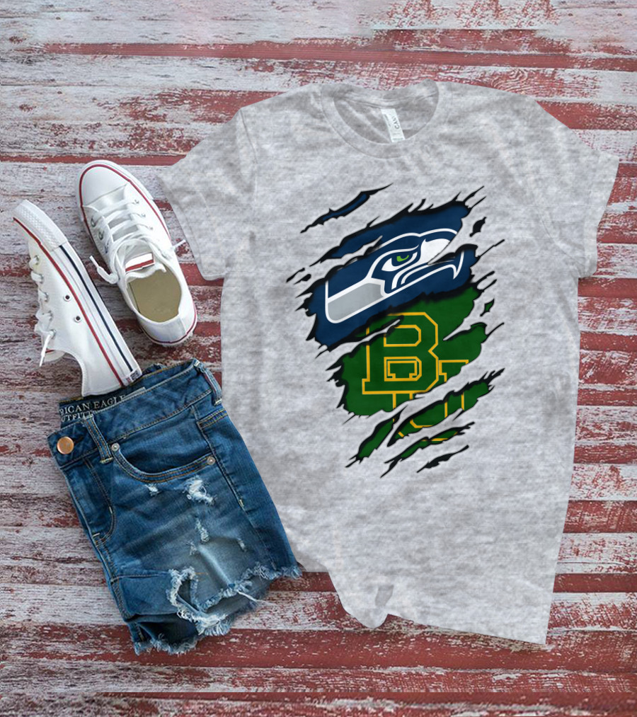 Seattle Seahawks Baylor Bears Fan Mashup T-Shirt