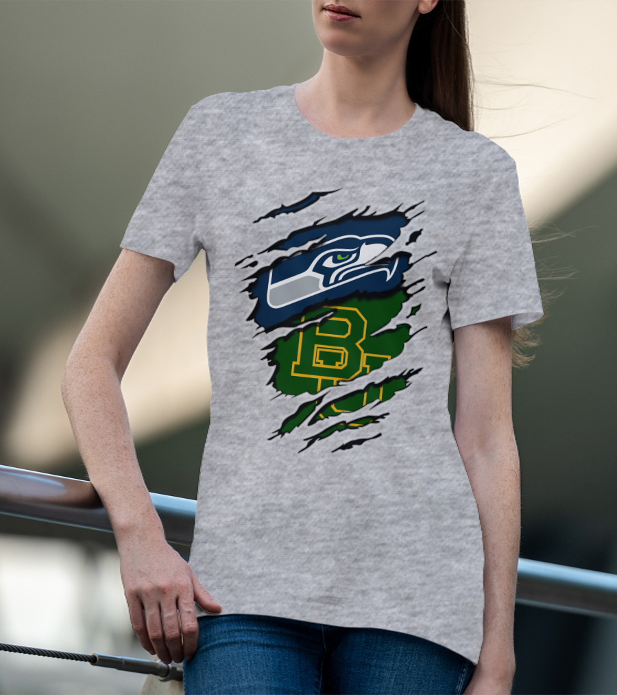 Seattle Seahawks Baylor Bears Fan Mashup T-Shirt