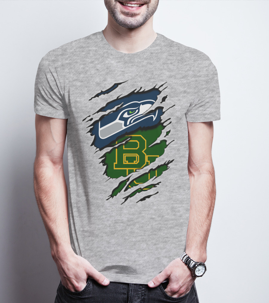 Seattle Seahawks Baylor Bears Fan Mashup T-Shirt