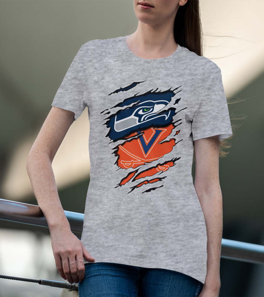 Seattle Seahawks Virginia Cavaliers Claw T-Shirt