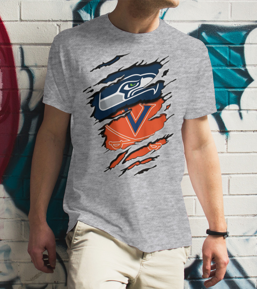 Seattle Seahawks Virginia Cavaliers Claw T-Shirt