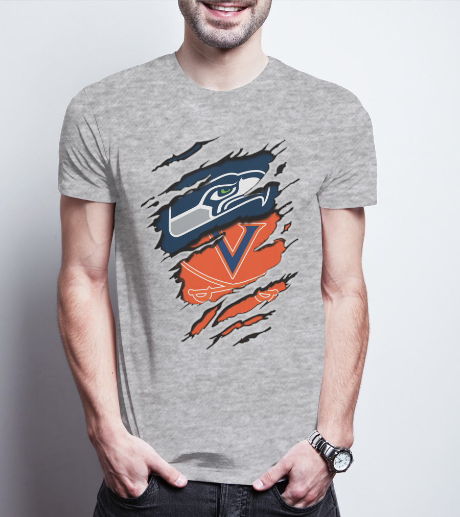 Seattle Seahawks Virginia Cavaliers Claw T-Shirt
