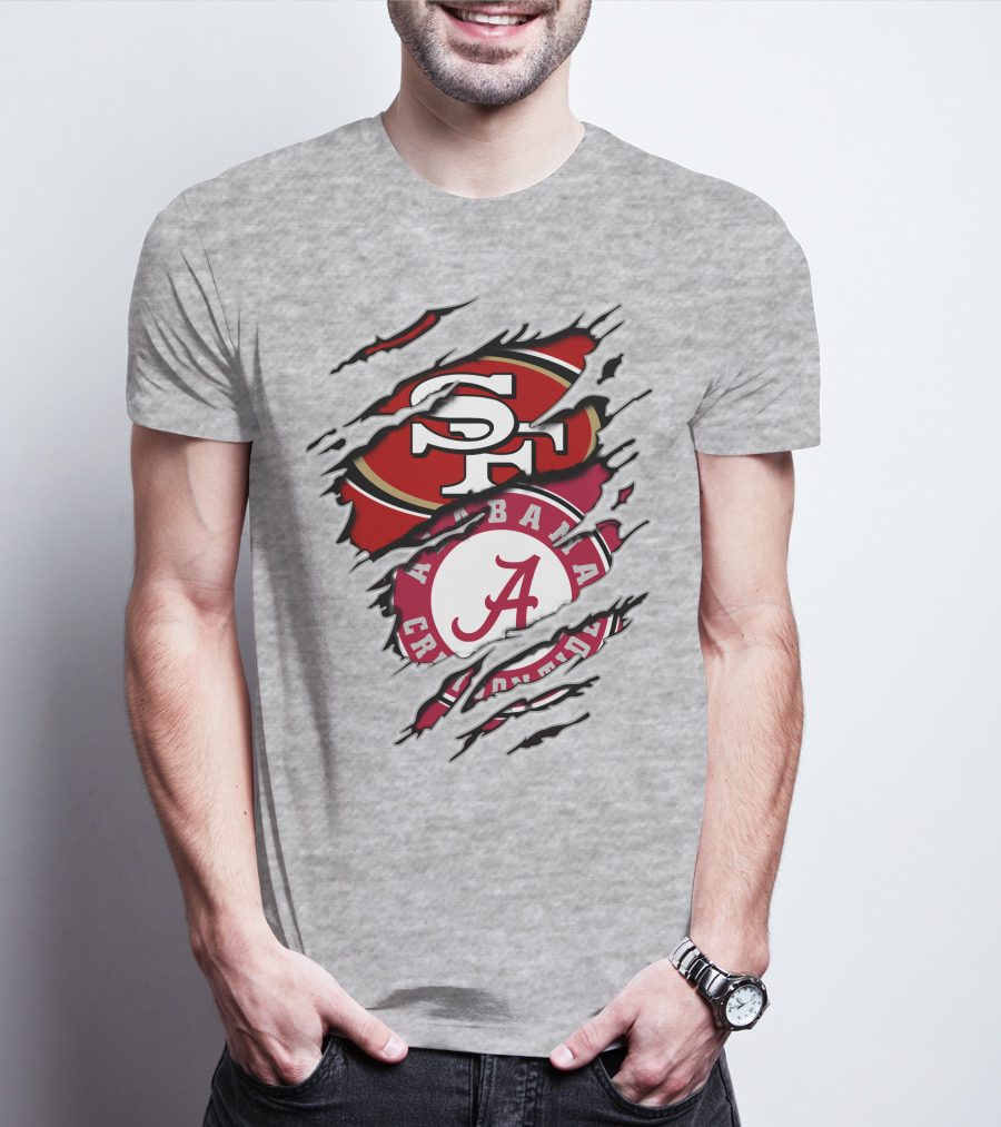 San Francisco 49ers Alabama Crimson Tide Fan Crossover T-Shirt