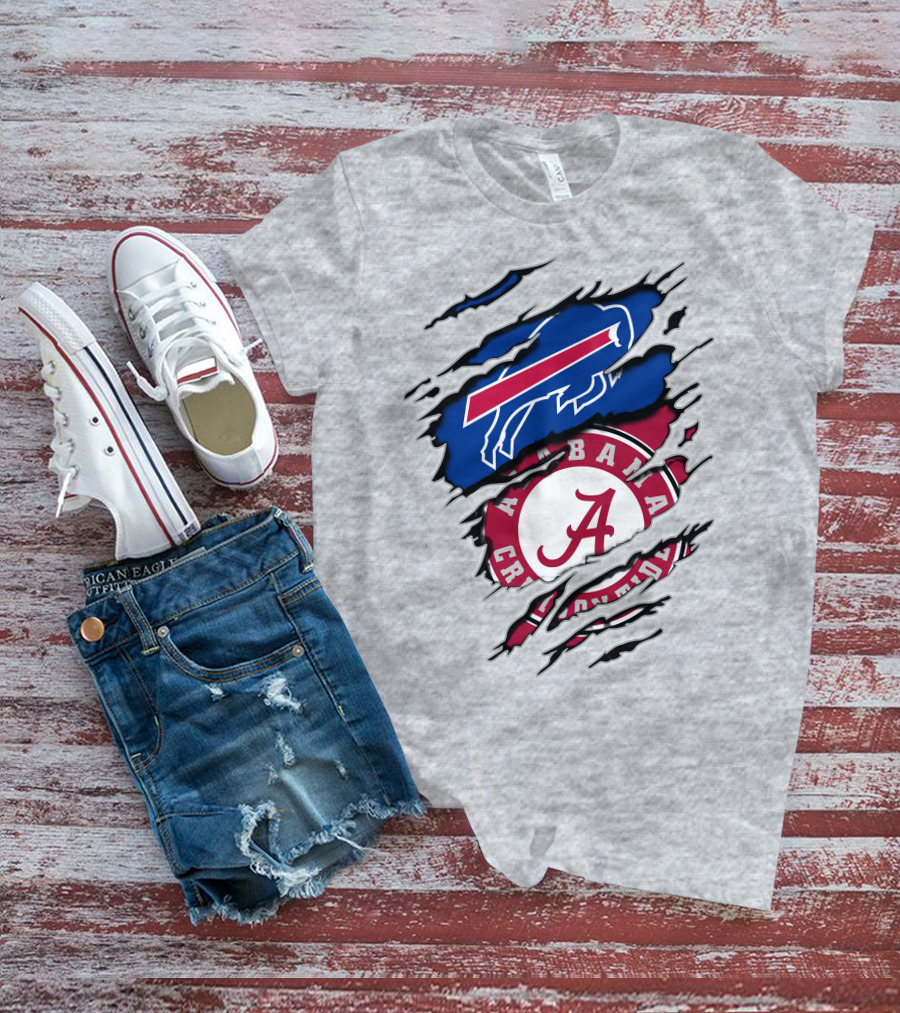 Alabama Crimson Tide Buffalo Bills Fan Crossover T-Shirt