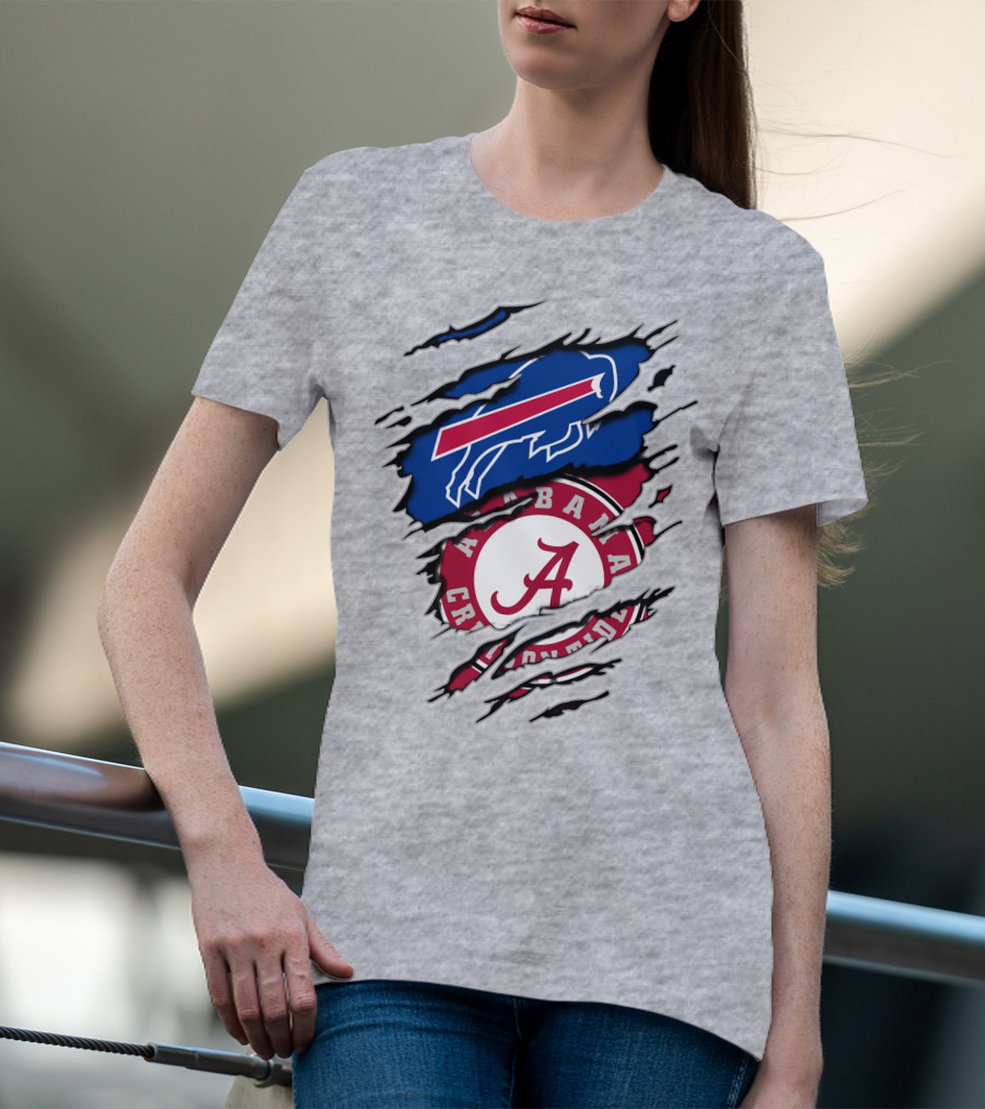 Alabama Crimson Tide Buffalo Bills Fan Crossover T-Shirt