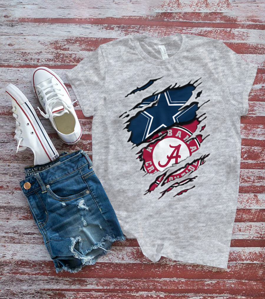 Alabama Crimson Tide Dallas Cowboys Fan Crossover T-Shirt