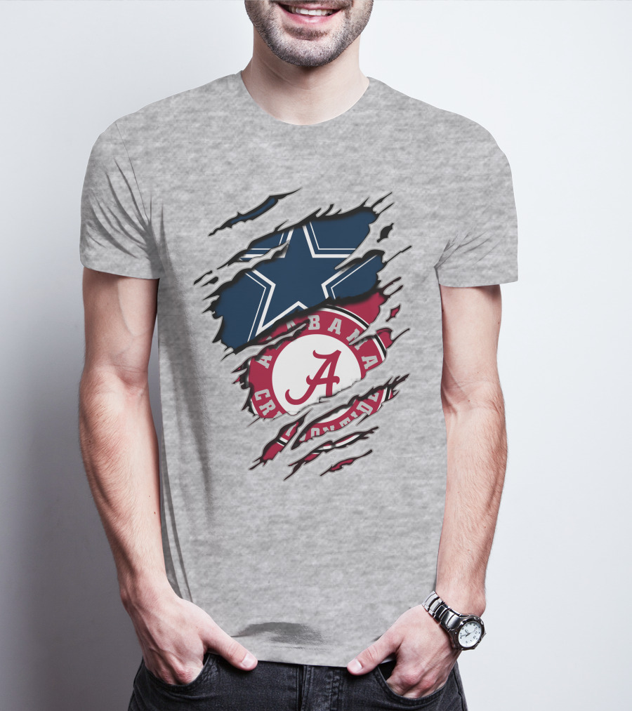 Alabama Crimson Tide Dallas Cowboys Fan Crossover T-Shirt