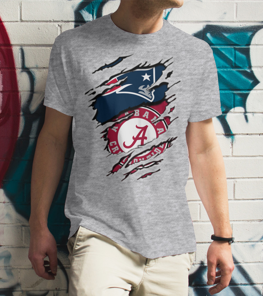 Alabama Crimson Tide New England Patriots Fan Crossover T-Shirt