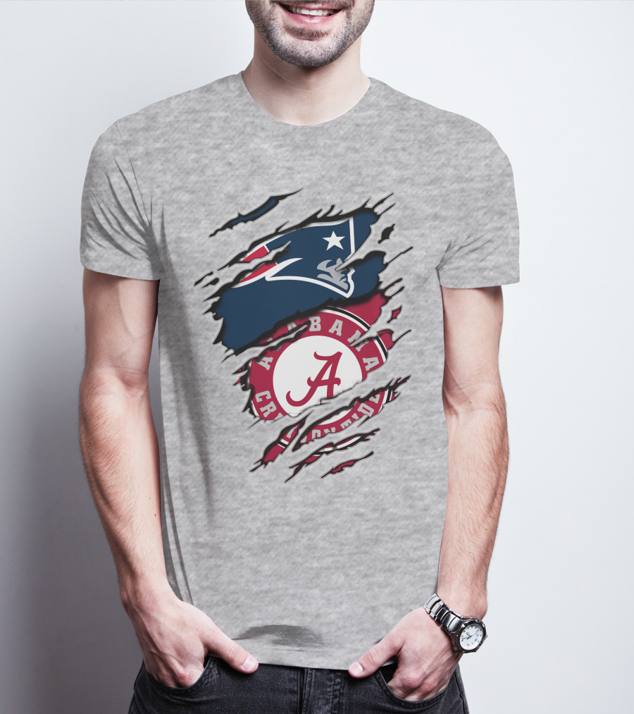 Alabama Crimson Tide New England Patriots Fan Crossover T-Shirt