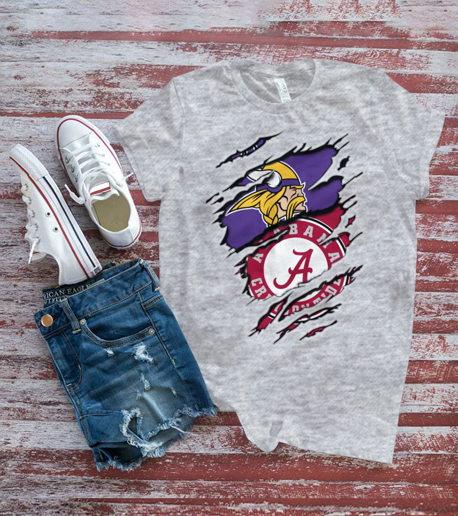 Alabama Crimson Tide Minnesota Vikings Crossover T-Shirt